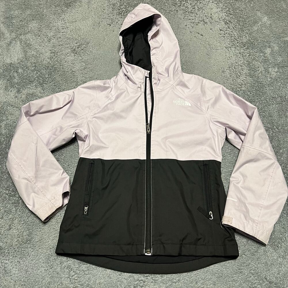 The North Face Jacket Kids Youth Girls Medium 10 Pink Black Dryvent Shell Hooded